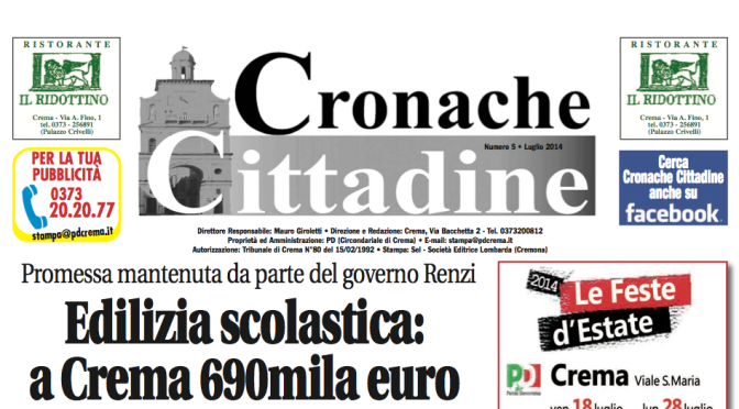 Cronache Cittadine numero 5, luglio 2014