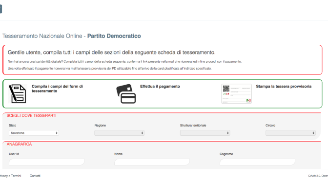 Al via il tesseramento online