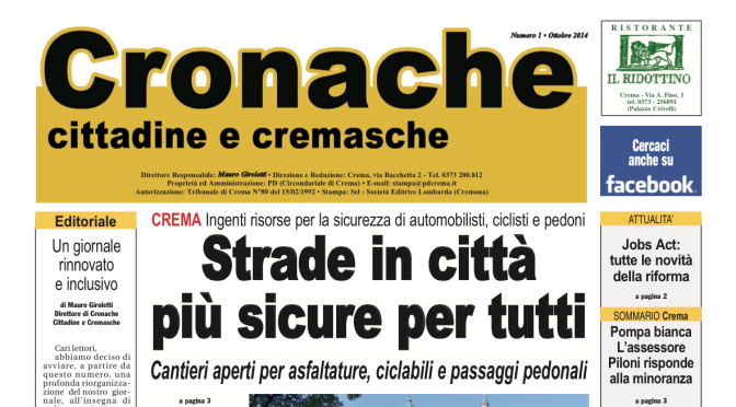 Cronache Cittadine e Cremasche, ottobre 2014