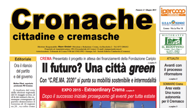 Cronache Cittadine e Cremasche, giugno 2015