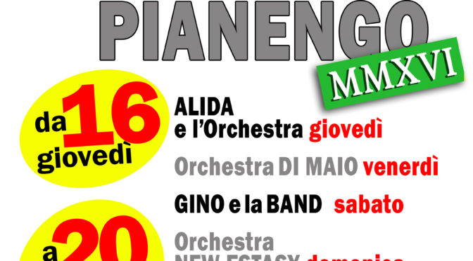 Festa de l’Unità di Pianengo: da giovedì 16 a lunedì 20 giugno
