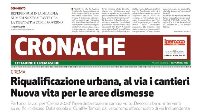 Cronache Cittadine e Cremasche – Novembre 2017