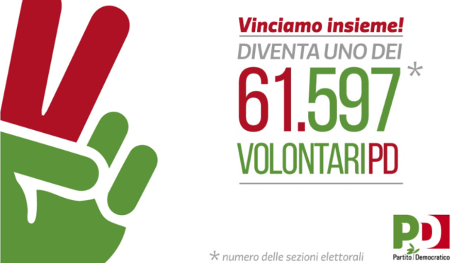 Al via la campagna elettorale: diventa un volontario PD!