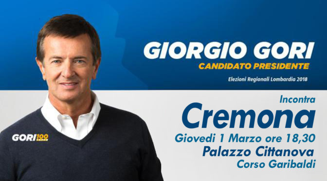 Giovedì 1 marzo Giorgio Gori a Cremona per la chiusura della campagne elettorale