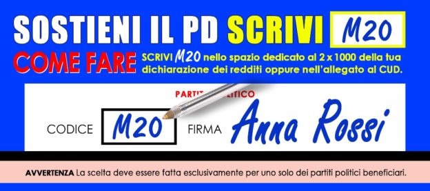 2×1000 al PD: codice M20 nella dichiarazione dei redditi