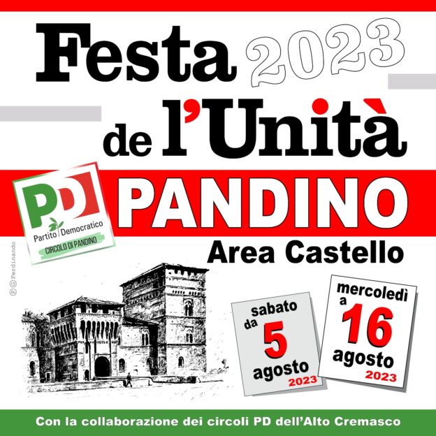 Festa de l’Unità di Pandino: da sabato 05 a mercoledì 16 agosto 2023